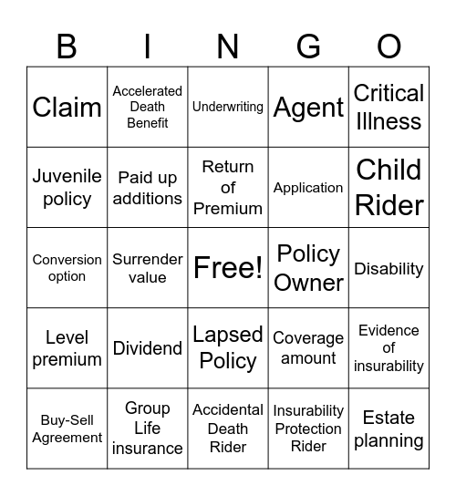 Laura Wilson & Nicole Pisarski Bingo Card