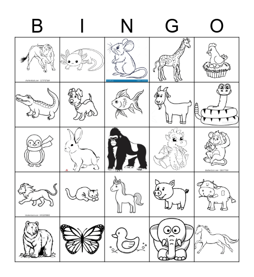 Animales Bingo Card