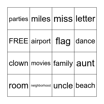 From Cuba to the United States Bingo Card