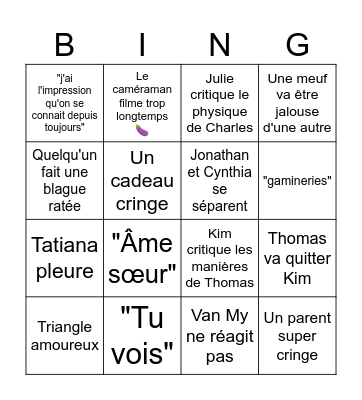 Love blind 2 Bingo Card