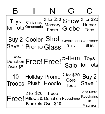Holiday Bingo! Bingo Card