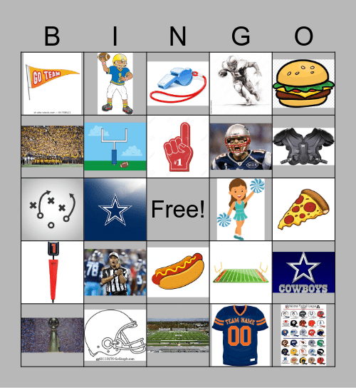 FOOTBALL Bingo Card