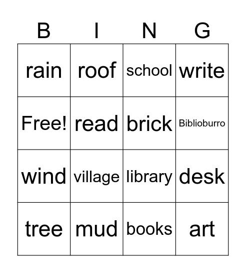 Schools around the World Bingo Card