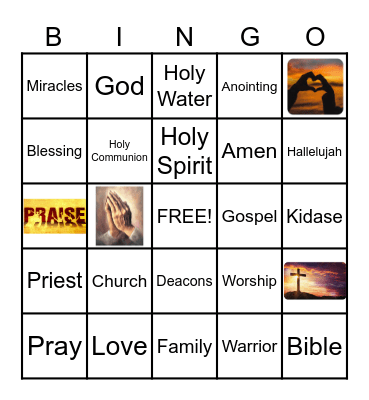Church Bingo Card