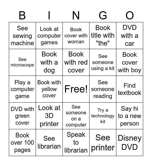 Library BINGO! Bingo Card