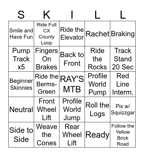 Ladies Nights Bingo Card