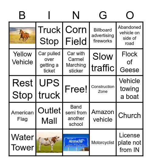 Marching Greyhound Bingo Card