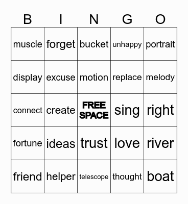 Vocab Bingo Card