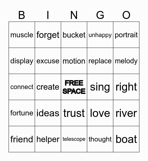 Vocab Bingo Card