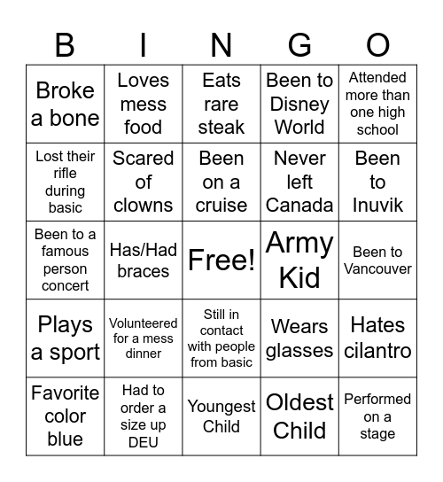 Human Bingo Icebreaker Bingo Card