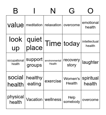 Health Bingo Card