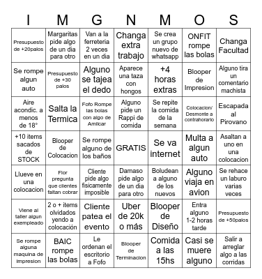 FOFO BINGO 7x7 Bingo Card
