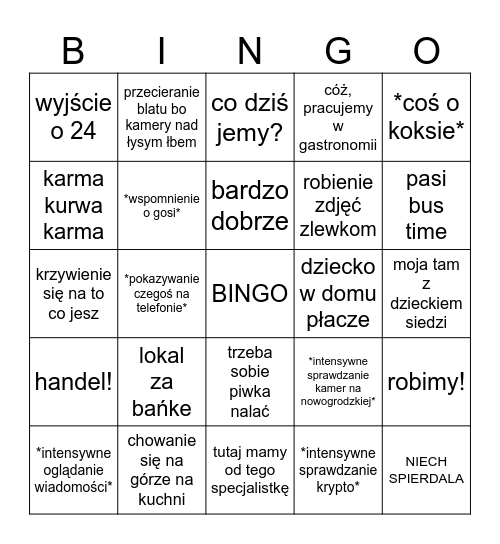 Tomegg Bingo Card