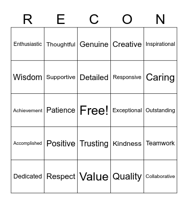 MISSION POSSIBLE Bingo Card