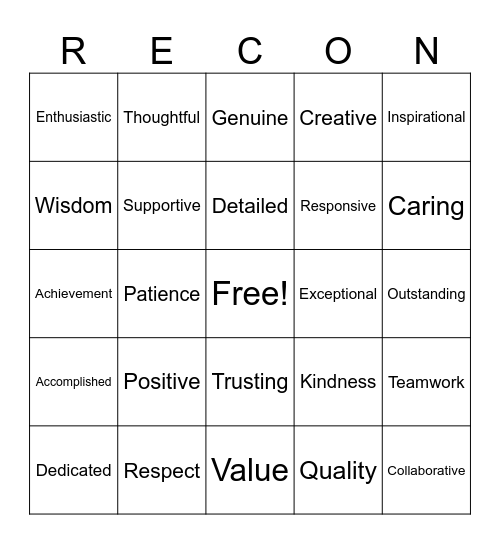 MISSION POSSIBLE Bingo Card