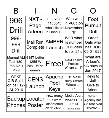 December Dispatch Bingo Card