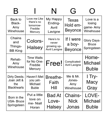 Artists Born in September (Double Bingo Card