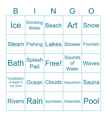 Earthtime Bingo Card