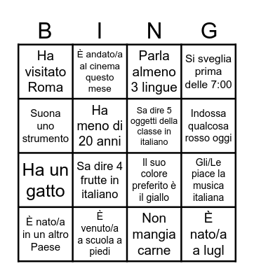 Conosciamo i compagni Bingo Card