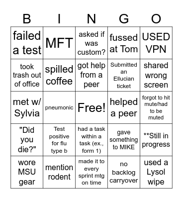 SaaS Bingo; Bingo Card