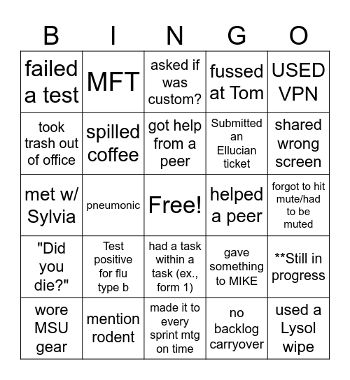 SaaS Bingo; Bingo Card