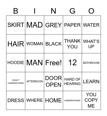 UNIT 1 Bingo Card