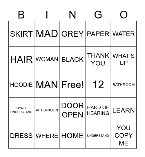 UNIT 1 Bingo Card