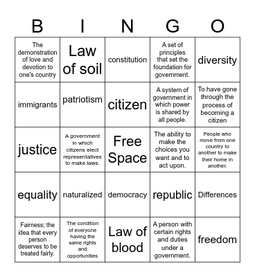 SS Bingo Card