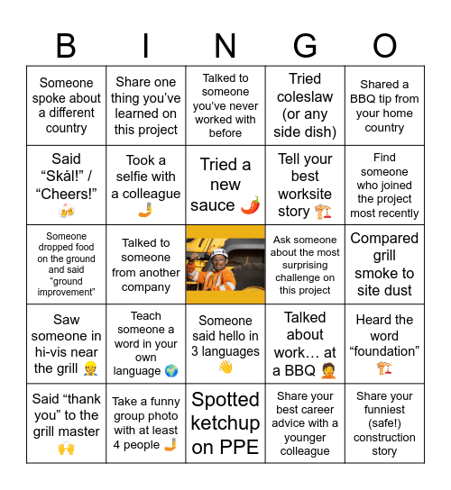 BBQ SITE BINGO Card