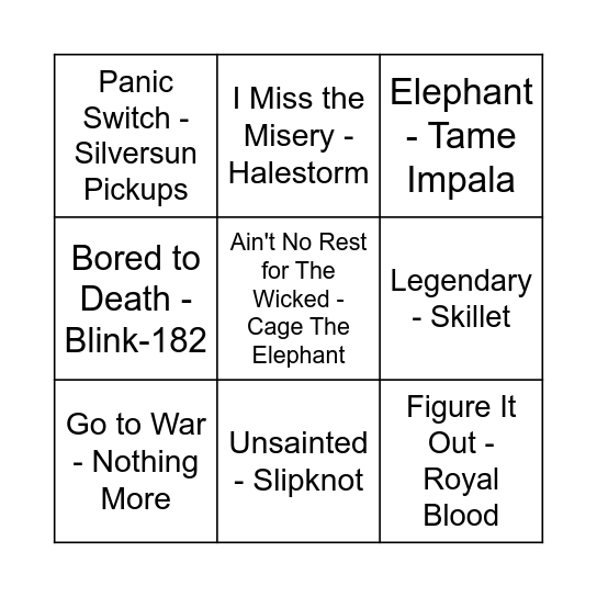 Game Six Bingo Card