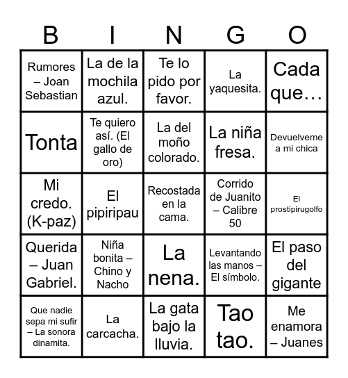 VIVA MEXICO Bingo Card