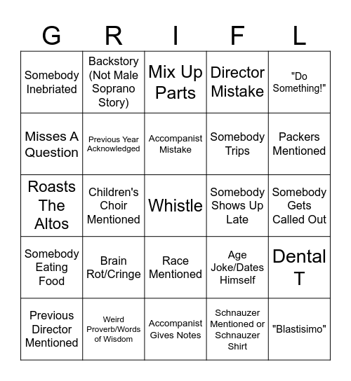 Bill Bingo Card