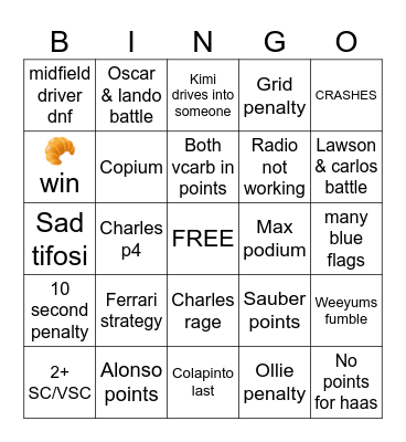 BAKU BINGO Card