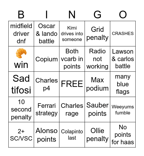 BAKU BINGO Card