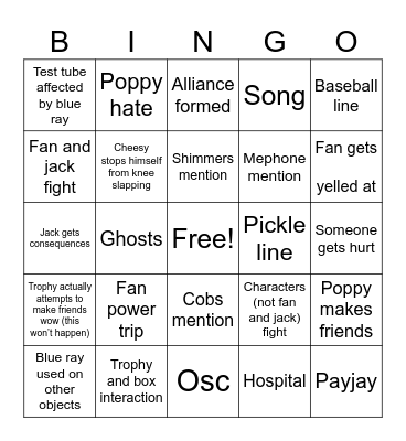 II IV EP 3 Bingo Card