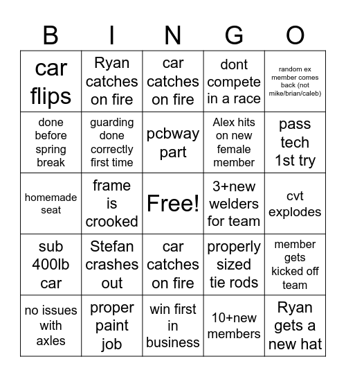 BAJA Bingo 2026 Bingo Card