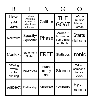 Knowing Michael Bingo Card