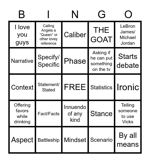 Knowing Michael Bingo Card