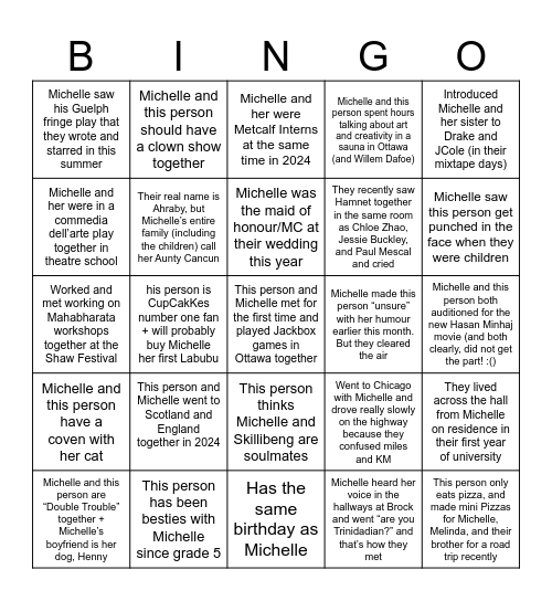 Find This Person! Bingo Card