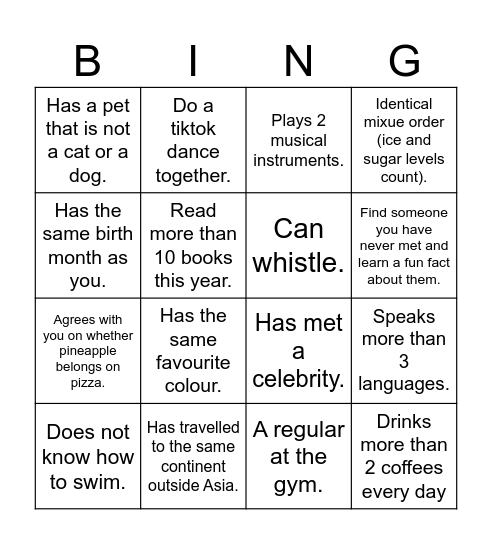 Cosmic Countdown Bingo Card