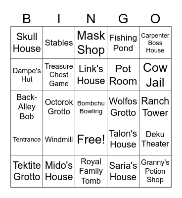 Entrance Rando Bingo Card