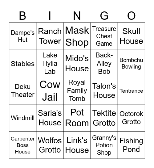 Entrance Rando Bingo Card
