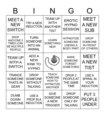 HYPNOTIST BINGO CARD Bingo Card