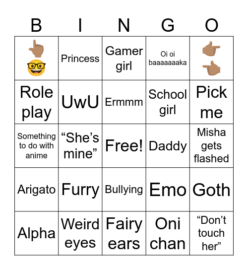 Cringe Bingo Card