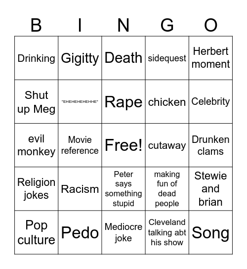 COOL KID Bingo Card