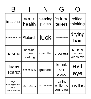 bingo bongo bongo Bingo Card