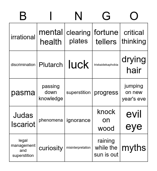 bingo bongo bongo Bingo Card