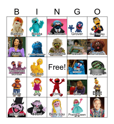 Sesame Street Bingo Card