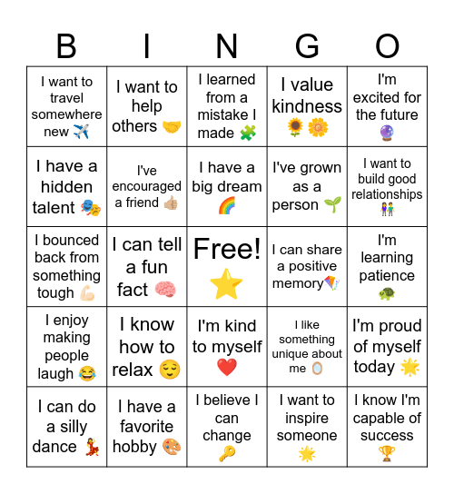 Identify Beyond the Past Bingo Card