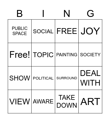 VOCABULARY Bingo Card